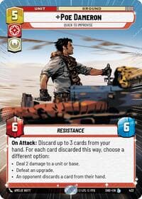 Poe Dameron - Quick to Improvise (Hyperspace) - Shadows of the Galaxy - Star Wars: Unlimited card