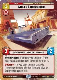 Stolen Landspeeder (Hyperspace) - Shadows of the Galaxy - Star Wars: Unlimited card