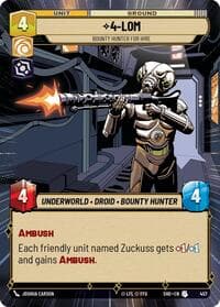 4-LOM - Bounty Hunter for Hire (Hyperspace) - Shadows of the Galaxy - Star Wars: Unlimited card