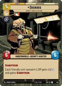 Zuckuss - Bounty Hunter for Hire (Hyperspace) - Shadows of the Galaxy - Star Wars: Unlimited card