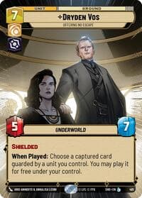 Dryden Vos - Offering No Escape (Hyperspace) - Shadows of the Galaxy - Star Wars: Unlimited card