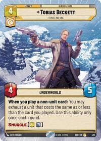 Tobias Beckett - I Trust No One (Hyperspace) - Shadows of the Galaxy - Star Wars: Unlimited card