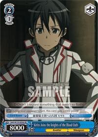 Kirito Joins the Knights of the Blood Oath - Sword Art Online Chronicle Set - Weiss Schwarz card