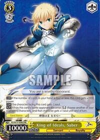 King of Ideals, Saber - Fate/Zero Chronicle Set - Weiss Schwarz card