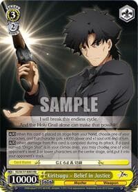 Kiritsugu - Belief in Justice - Fate/Zero Chronicle Set - Weiss Schwarz card