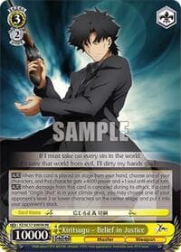 Kiritsugu - Belief in Justice (RRR) - Fate/Zero Chronicle Set - Weiss Schwarz card