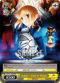 Saber - End of Reign (SR) - Fate/Zero Chronicle Set - Weiss Schwarz card