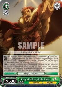 King of Military Rule, Rider - Fate/Zero Chronicle Set - Weiss Schwarz card