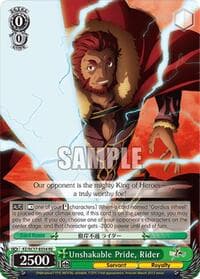 Unshakable Pride, Rider - Fate/Zero Chronicle Set - Weiss Schwarz card
