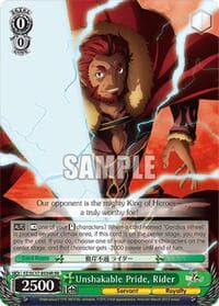 Unshakable Pride, Rider (RRR) - Fate/Zero Chronicle Set - Weiss Schwarz card