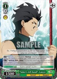 "Saber's left hand", Lancer (SR) - Fate/Zero Chronicle Set - Weiss Schwarz card