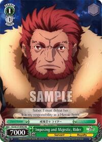 Imposing and Majestic, Rider - Fate/Zero Chronicle Set - Weiss Schwarz card