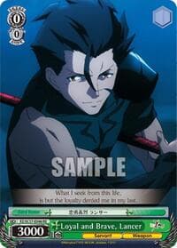 Loyal and Brave, Lancer - Fate/Zero Chronicle Set - Weiss Schwarz card