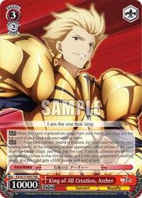 King of All Creation, Archer - Fate/Zero Chronicle Set - Weiss Schwarz card