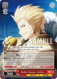 Noble Stance, Archer - Fate/Zero Chronicle Set - Weiss Schwarz card