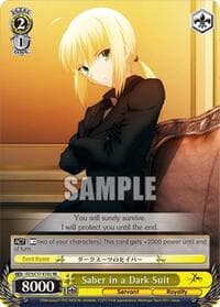 Saber in a Dark Suit (TD) - Fate/Zero Chronicle Set - Weiss Schwarz card