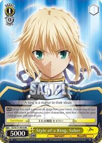 Style of a King, Saber - Fate/Zero Chronicle Set - Weiss Schwarz card