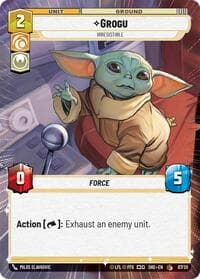 Grogu - Irresistible (Hyperspace) - Shadows of the Galaxy: Weekly Play Promos - Star Wars: Unlimited card