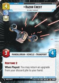 Razor Crest - Reliable Gunship (Hyperspace) - Shadows of the Galaxy: Weekly Play Promos - Star Wars: Unlimited card