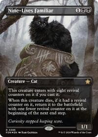 Nine-Lives Familiar (Borderless) (Mana Foil) - Foundations - Magic: The Gathering card