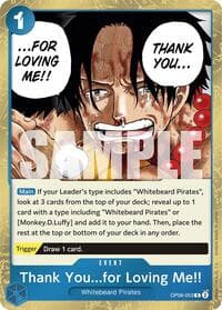 Thank You...for Loving Me!! - Two Legends - One Piece Card Game card