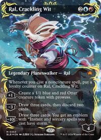 Ral, Crackling Wit (Borderless) (Raised Foil) - Bloomburrow - Magic: The Gathering card