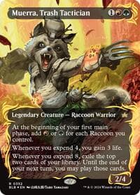 Muerra, Trash Tactician (Borderless) (Raised Foil) - Bloomburrow - Magic: The Gathering card