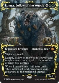 Lumra, Bellow of the Woods (Borderless) (Raised Foil) - Bloomburrow - Magic: The Gathering card