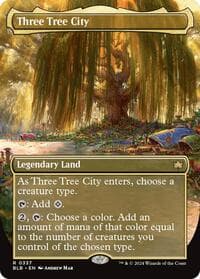 Three Tree City (Borderless) (0337) - Bloomburrow - Magic: The Gathering card