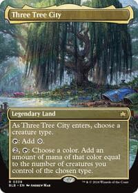 Three Tree City (Borderless) (0338) - Bloomburrow - Magic: The Gathering card