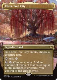 Three Tree City (Borderless) (0339) - Bloomburrow - Magic: The Gathering card
