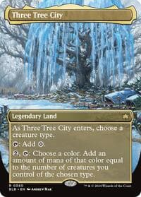Three Tree City (Borderless) (0340) - Bloomburrow - Magic: The Gathering card