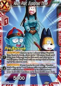 Reich Pilaf, Exploited Three - Legend of the Dragon Balls Pre-Release Cards - Dragon Ball Super: Masters card