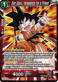 Son Goku, Vengeance for a Friend - Legend of the Dragon Balls Pre-Release Cards - Dragon Ball Super: Masters card