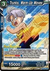 Trunks, Warm-Up Moves - Legend of the Dragon Balls Pre-Release Cards - Dragon Ball Super: Masters card