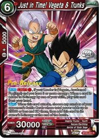 Just in Time! Vegeta & Trunks - Legend of the Dragon Balls Pre-Release Cards - Dragon Ball Super: Masters card
