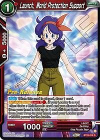 Launch, World Protection Support - Legend of the Dragon Balls Pre-Release Cards - Dragon Ball Super: Masters card