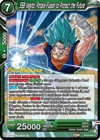 SSB Vegito, Potara-Fusion to Protect the Future - Legend of the Dragon Balls Pre-Release Cards - Dragon Ball Super: Masters card