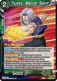 Trunks, Warrior Spirit - Legend of the Dragon Balls Pre-Release Cards - Dragon Ball Super: Masters card