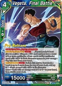 Vegeta, Final Battle - Legend of the Dragon Balls Pre-Release Cards - Dragon Ball Super: Masters card