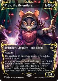 Vren, the Relentless (Borderless) (Raised Foil) - Bloomburrow - Magic: The Gathering card