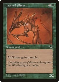 Horned Sliver - Tempest - Magic: The Gathering card