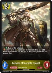 Latham, Honorable Knight - GFB01: Guide to Glory - Shadowverse: Evolve card