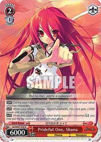 Prideful One, Shana - Shakugan no Shana Premium Booster - Weiss Schwarz card