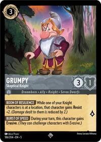 Grumpy - Skeptical Knight - Shimmering Skies - Disney Lorcana card