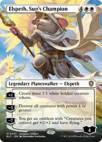 Elspeth, Sun's Champion (Borderless) - Commander: Bloomburrow - Magic: The Gathering card