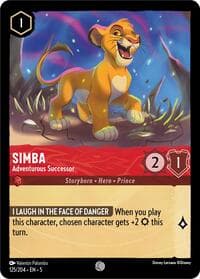 Simba - Adventurous Successor - Shimmering Skies - Disney Lorcana card