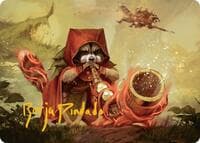 Raccoon Rallier Art Card (Gold-Stamped Signature) - Art Series: Bloomburrow - Magic: The Gathering card