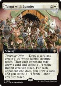 Tempt with Bunnies (Extended Art) - Commander: Bloomburrow - Magic: The Gathering card