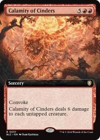 Calamity of Cinders (Extended Art) - Commander: Bloomburrow - Magic: The Gathering card